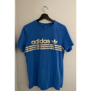 Adidas Vintage Light Blue T-Shirt - Small hole
